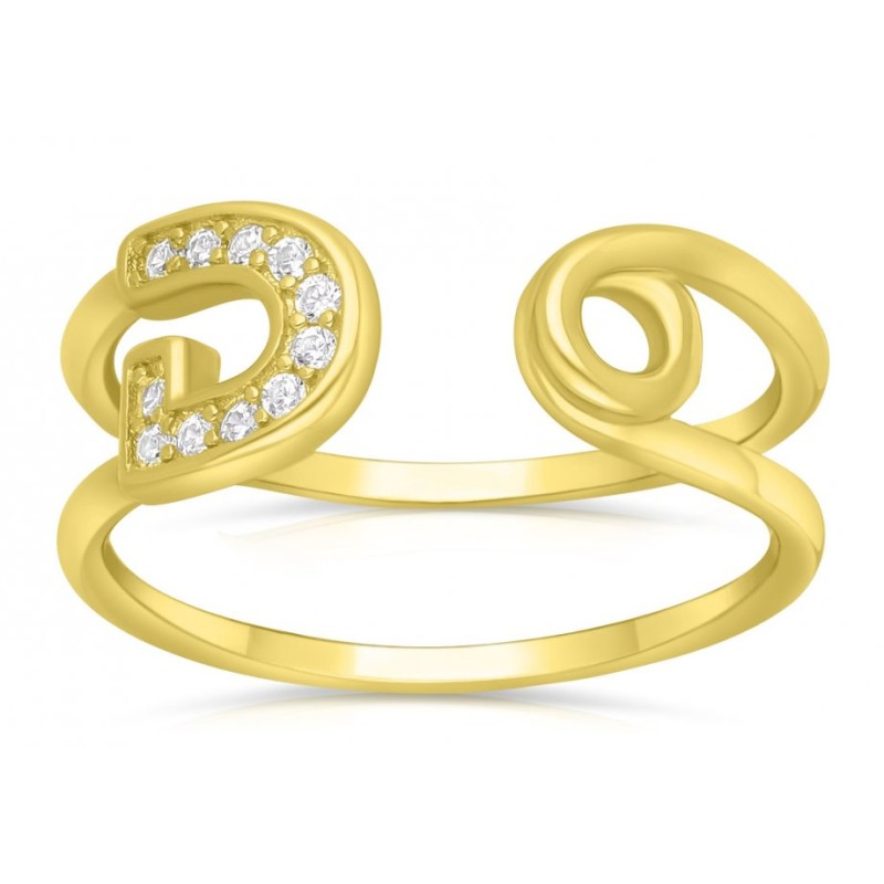 טבעת כסף סטרלינג פרסה עם זירקונים בחרו S... | טבעות יהודיות